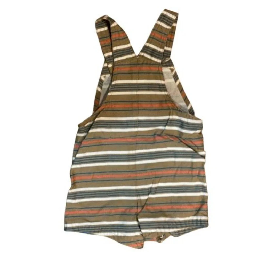 Boy's 12 Month Overalls Wonder Nation Brown Stripe Shortall Denim